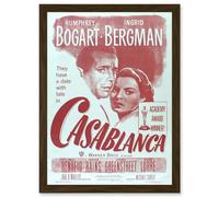 Artery8 Movie Film Casablanca Bogart Bergman Classic Cult Artwork Framed Wall Art Print A4 in Brown Artery8 Brown