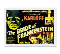 Artery8 Movie Film Sequel Bride Frankenstein Karloff Whale Horror Artwork Framed Wall Art Print A4 in White Artery8 White