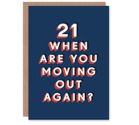 Artery8 Moving Out 21 Year Old Funny Cheeky 21st For Him Birthday Card