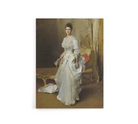 Artery8 Mrs Henry White Portrait John Singer Sargent Canvas Wall Art Print in Brown | Size: W12" x H16" Artery8 Brown W12" x H16"