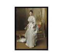 Artery8 Mrs Henry White Portrait John Singer Sargent Framed Canvas Wall Art in Brown | Size: W18" x H24" Artery8 Brown W18" x H24"