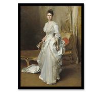 Artery8 Mrs Henry White Portrait John Singer Sargent Framed Wall Art Print in Brown | Size: A4 Artery8 Brown A4