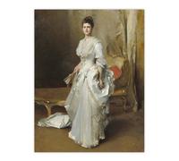 Artery8 Mrs Henry White Portrait John Singer Sargent Wall Art Poster Print in Brown | Size: W12" x H16" Artery8 Brown W12" x H16"