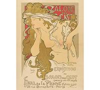 Artery8 Mucha Salon Des Cent 20th Exhibition Advert Premium Wall Art Canvas Print 18X24 Inch