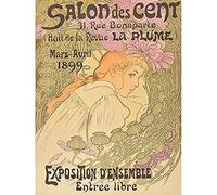 Artery8 Mucha Salon Des Cent 20th Exhibition Nouveau Advert Art Print Canvas Premium Wall Decor Poster Mural