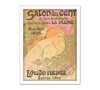 Artery8 Mucha Salon Des Cent 20th Exhibition Nouveau Advert Artwork Framed Wall Art Print 18X24 Inch