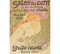 Artery8 Mucha Salon Des Cent 20th Exhibition Nouveau Advert Premium Wall Art Canvas Print 18X24 Inch