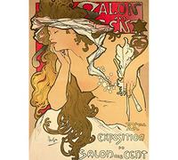 Artery8 Mucha Salon des Cent Art Nouveau Art Print Canvas Premium Wall Decor Poster Mural