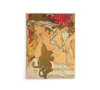 Artery8 Mucha Salon Des Cent Art Nouveau Canvas Wall Art Print | Size: W12" x H16" Artery8 Multicolor W12" x H16"