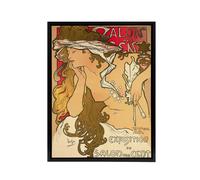 Artery8 Mucha Salon Des Cent Art Nouveau Framed Canvas Wall Art Print | Size: W24" x H32" Artery8 Multicolor W24" x H32"