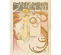 Artery8 Mucha Salon Des Cent Nouveau Advert Large Wall Art Poster Print Thick Paper 18X24 Inch