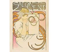 Artery8 Mucha Salon Des Cent Nouveau Advert Unframed Wall Art Print Poster Home Decor Premium