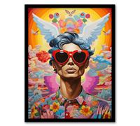 Artery8 Multicoloured Magnificent Maximalist Modern Day Greek God Hermes Art Print Framed Poster Wall Decor 12x16 inch