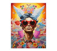 Artery8 Multicoloured Magnificent Maximalist Modern Day Greek God Hermes Large Wall Art Poster Print Thick Paper 18X24 Inch