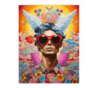 Artery8 Multicoloured Magnificent Maximalist Modern Day Greek God Hermes Large Wall Unframed Art Poster Print Thick Paper 18X24 Inch Artery8 Multicolor W18" x H24"