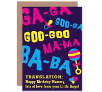 Artery8 Mum From Baby Talk Translation Happy Birthday Greetings Card Artery8 Multicolor