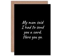 Artery8 Mum Said Send A Card Birthday Christmas Funny Sealed Greeting Card Plus Envelope Blank inside