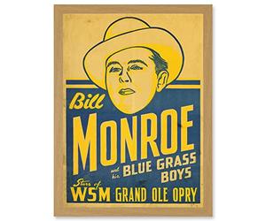 Artery8 Music Bill Monroe Blue Grass Boys Grand Ole Opry Artwork Framed Wall Art Print A4