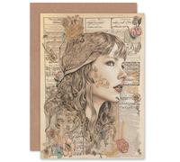 Artery8 Music Book Page Pop Star for Wife Her Mum Sister Daughter Mom Gran Nan Birthday Thank You Congratulations Blank Art Greeting Card