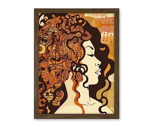 Artery8 Music Festival Retro Illustration Boho Poster Artwork Framed Wall Art Print 18X24 Inch