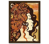 Artery8 Music Festival Retro Illustration Boho Poster Artwork Framed Wall Art Print A4