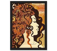 Artery8 Music Festival Retro Illustration Boho Poster Artwork Framed Wall Art Print A4