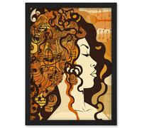 Artery8 Music Festival Retro Illustration Boho Poster Artwork Framed Wall Art Print A4