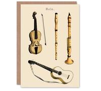 Artery8 Musical Instruments Art Card Violin Guitar and Flutes