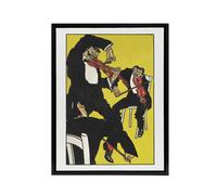 Artery8 Musicians Between 3 & 4 in the Morning Jung Framed Canvas Wall Art in Yellow | Size: W18" x H24" Artery8 Yellow W18" x H24"