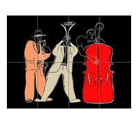 Artery8 Musicians Jazz Modern Illustration XL Giant Panel Poster (8 Sections)