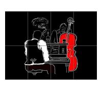 Artery8 Musicians Jazz Piano Illustration XL Giant Panel Poster (8 Sections)