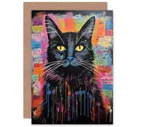Artery8 My Cat is My Therapist Notes Puss for Him or Her Man Woman Birthday Thank You Congratulations Blank Art Greeting Card