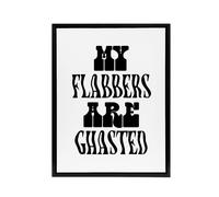 Artery8 My Flabbers Are Ghasted Black & White Funny Framed Canvas Art Print | Size: W18" x H24" Artery8 White W18" x H24"