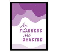 Artery8 My Flabbers Are Ghasted Purple Word Play Funny Framed Wall Art Print | Size: A4 Artery8 Purple A4