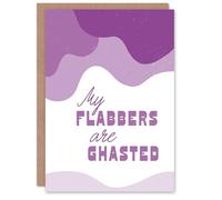 Artery8 My Flabbers Are Ghasted Purple Word Play Funny Personalised Card