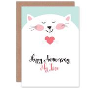 Artery8 My Love Cat Greetings Card in White Artery8 White