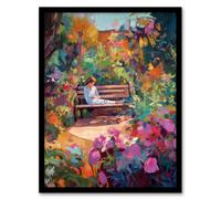 Artery8 My Time By Anna Lane Floral Garden Relaxation Flowers Artwork Framed Wall Art Print A4 in Black Artery8 Black A4