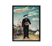Artery8 Myself Portrait Landscape Black Framed Canvas Wall Art Print 12X16 Artwork By Rousseau : Symbolic Self Portrait Print Suited For Study Or Creative Space Expressing Confidence And Style