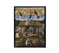 Artery8 Mystic Nativity Painting Black Framed Canvas Wall Art Print 12X16 Artwork By Botticelli : Sacred Nativity Artwork Perfect For Home Or Reflection Space Expressing Faith Hope And Wonder