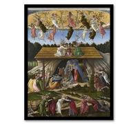 Artery8 Mystic Nativity Painting Framed Wall Art Print A4 Artwork By Botticelli : Sacred Nativity Artwork Perfect For Home Or Reflection Space Expressing Faith Hope And Wonder
