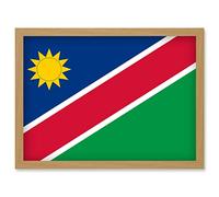 Artery8 Namibia National Flag Patriotic Vexillology World Flags Country Region Poster Artwork Framed Wall Art Print A4
