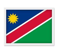 Artery8 Namibia National Flag Patriotic Vexillology World Flags Country Region Poster Artwork Framed Wall Art Print A4
