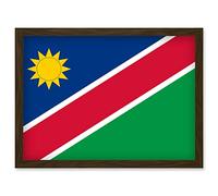 Artery8 Namibia National Flag Patriotic Vexillology World Flags Country Region Poster Artwork Framed Wall Art Print A4