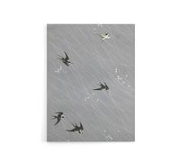 Artery8 Nampei Swallows Birds Vintage Japanese Illustration Canvas Art Print in Grey | Size: W18" x H24" Artery8 Grey W18" x H24"