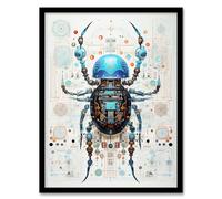 Artery8 Nanobot Beetle Robot Hybrid Secret Military Schematic Blueprint Futuristic Complex Arcane Manuscript Gift For Him Man Cave Artwork Framed Wall Art Print A4