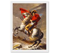 Artery8 Napoleon Bonaparte Emperor France Alps Horse A4 Artwork Framed Wall Art Print