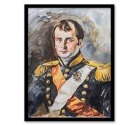 Artery8 Napoleon Bonaparte France Emperor Portrait Framed Wall Art in Grey | Size: A4 Artery8 Grey A4
