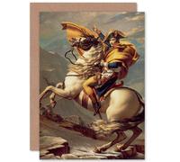 Artery8 Napoleon Crossing The Alps Greetings Card in Brown Artery8 Brown