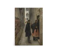 Artery8 Narrow Street in Venice John Singer Sargent Canvas Wall Art Print in Grey | Size: W18" x H24" Artery8 Grey W18" x H24"