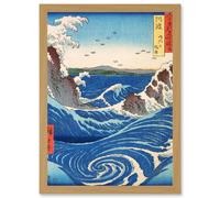Naruto Whirlpool Awa Province Utagawa Hiroshige Japan Artwork Framed Wall Art Print A4 Artery8 Light Oak One Size